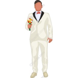 Elegant Groom in White Tuxedo