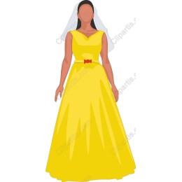 Elegant Yellow Bridal Gown