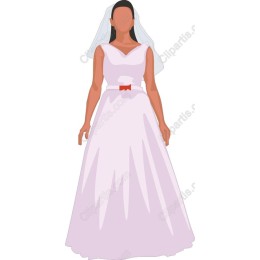 Elegant Bridal Dress with Red Ribbon