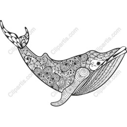 Whimsical Whale Zentangle