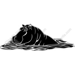 Serene Hippo in Water