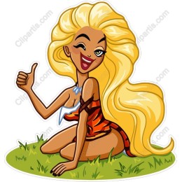 Playful Blonde Retro Character
