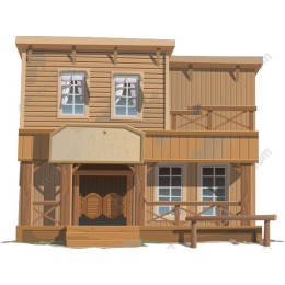 Rustic Wild West Wooden Building