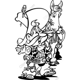 Whimsical Cowboy and Horse