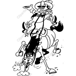 Quirky Cowboy and Horse
