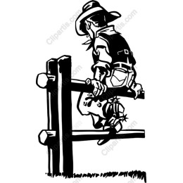 Cowboy on a Fence