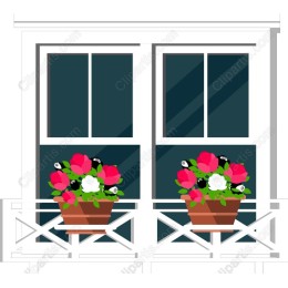 Charming Window Box with Flowers