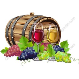 Rustic Wine Barrel and Glasses
