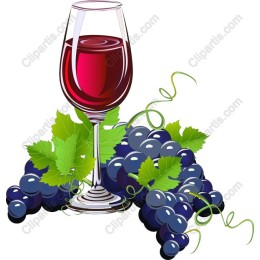 Vibrant Red Wine and Grapes
