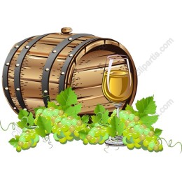 Golden Wine and Grapes