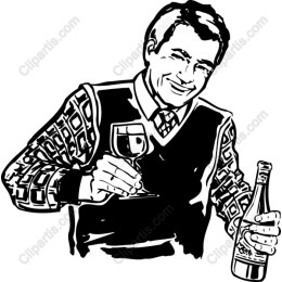 Cheerful Man with Wine