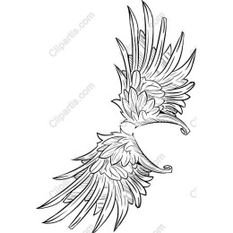 Ethereal Wings Line Art