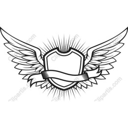 Winged Shield Emblem with Ribbon