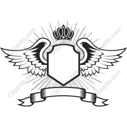 Elegant Winged Crown Shield