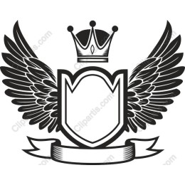 Majestic Coat of Arms with Wings and Crown