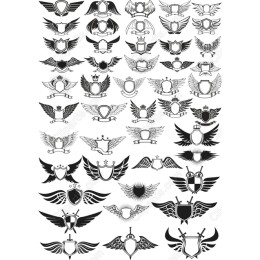  Shield and Wing Clipart Bundle