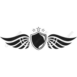 Winged Shield with Stars