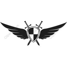 Winged Shield with Swords
