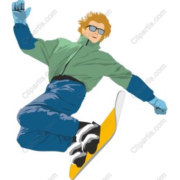 Vibrant Snowboarder Action