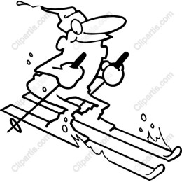 Whimsical Skiing Character