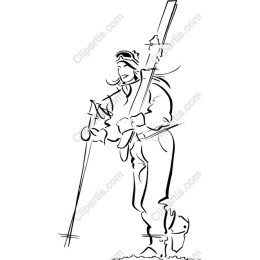 Dynamic Female Skier