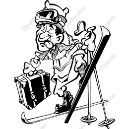 Whimsical Skiing Character