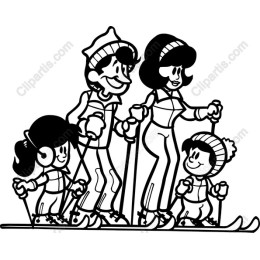 Charming Family Skiing