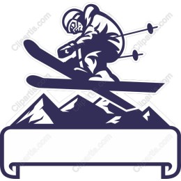 Dynamic Skier with Customizable Banner