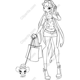 Chic Fashionista with Pet