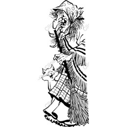 Whimsical Witch and Cat