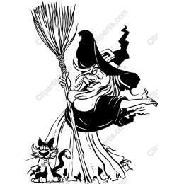 Whimsical Witch & Cat