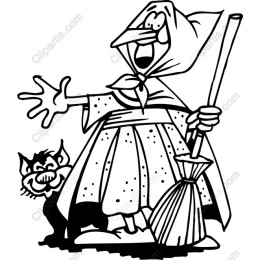 Whimsical Witch and Cat