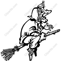 Whimsical Witch on Broomstick