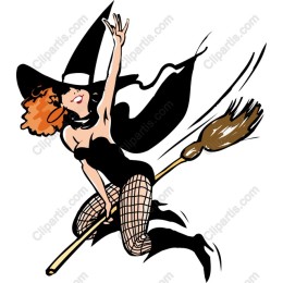 Spirited Witch on Broomstick