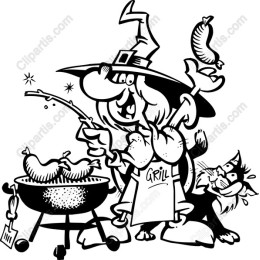 Whimsical Witch Grilling