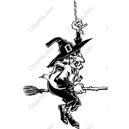 Whimsical Witch on Broomstick