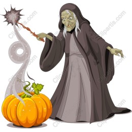 Magical Witch with Pumpkin