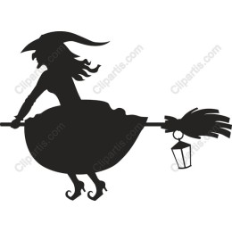 Enchanting Witch Riding Broom