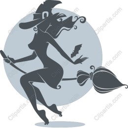 Enchanting Witch on Broomstick