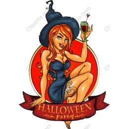 Halloween Party - Stylish Witch with Cocktail