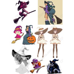  Witch Clipart Set - Halloween Bundle