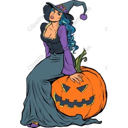 Enchanting Witch on Pumpkin