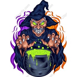 Sinister Witch Brewing Potion