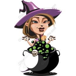 Whimsical Witch and Cauldron