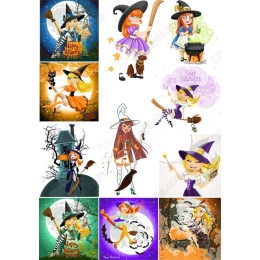 Witch Clipart Bundle - Whimsical Halloween