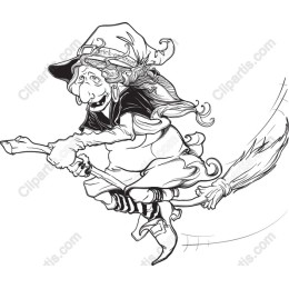 Whimsical Flying Witch