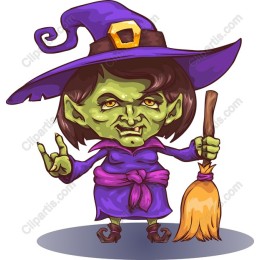 Whimsical Cartoon Witch