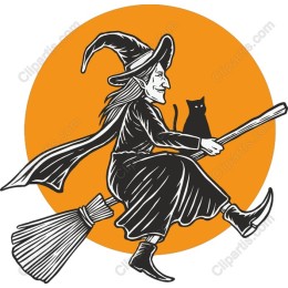 Enchanting Witch Riding Broom