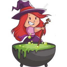 Whimsical Witch Brewing Potion