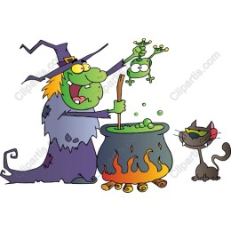 Whimsical Witch Brewing Potion